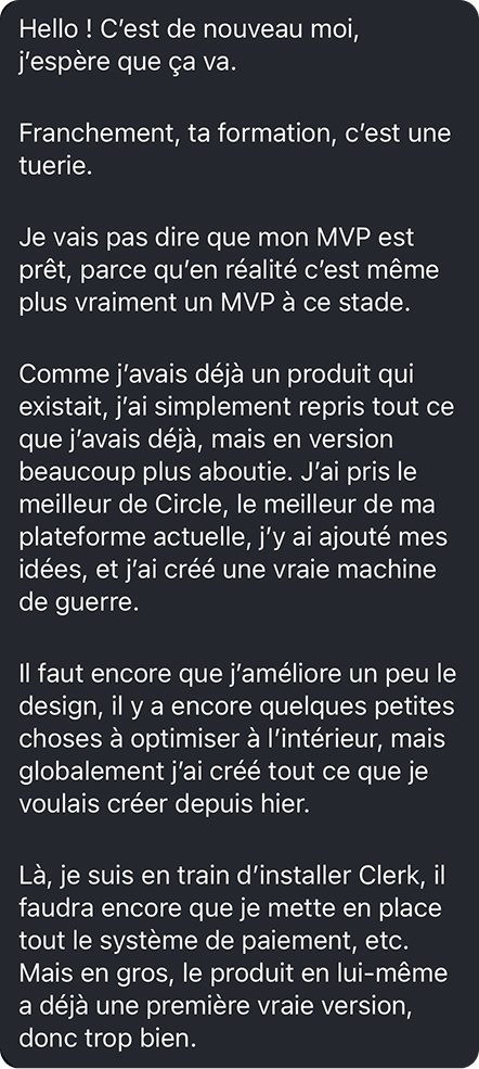 Témoignage client